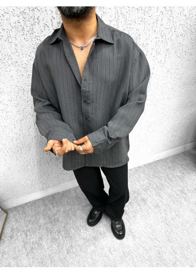 YENİ ÇİZGİ OVERSİZE GÖMLEK