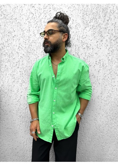 FRESH KETEN OVERSİZE GÖMLEK