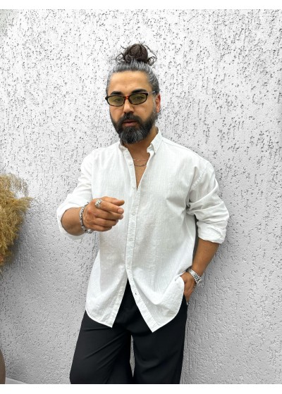 FRESH KETEN OVERSİZE GÖMLEK