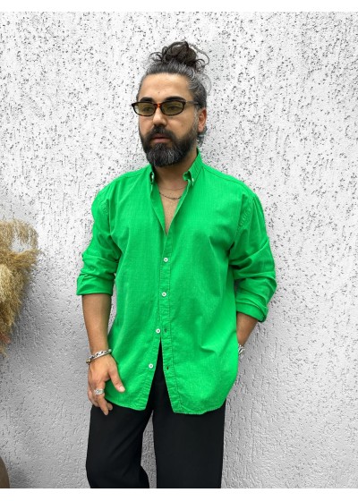 FRESH KETEN OVERSİZE GÖMLEK