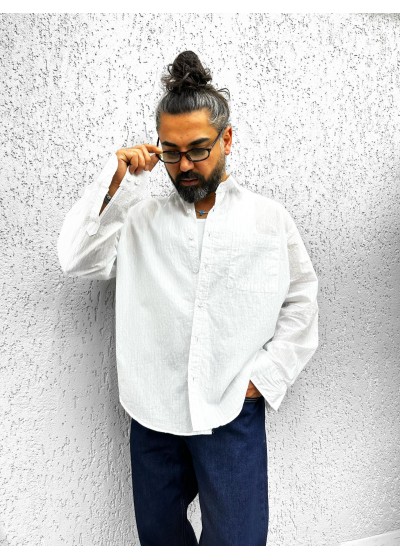 YENİ ÇİZGİLİ OVERSİZE GÖMLEK